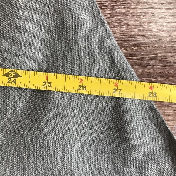 Womens One Size Fits All Olive Italian Linen Tulip Dress - Picture 5 of 9